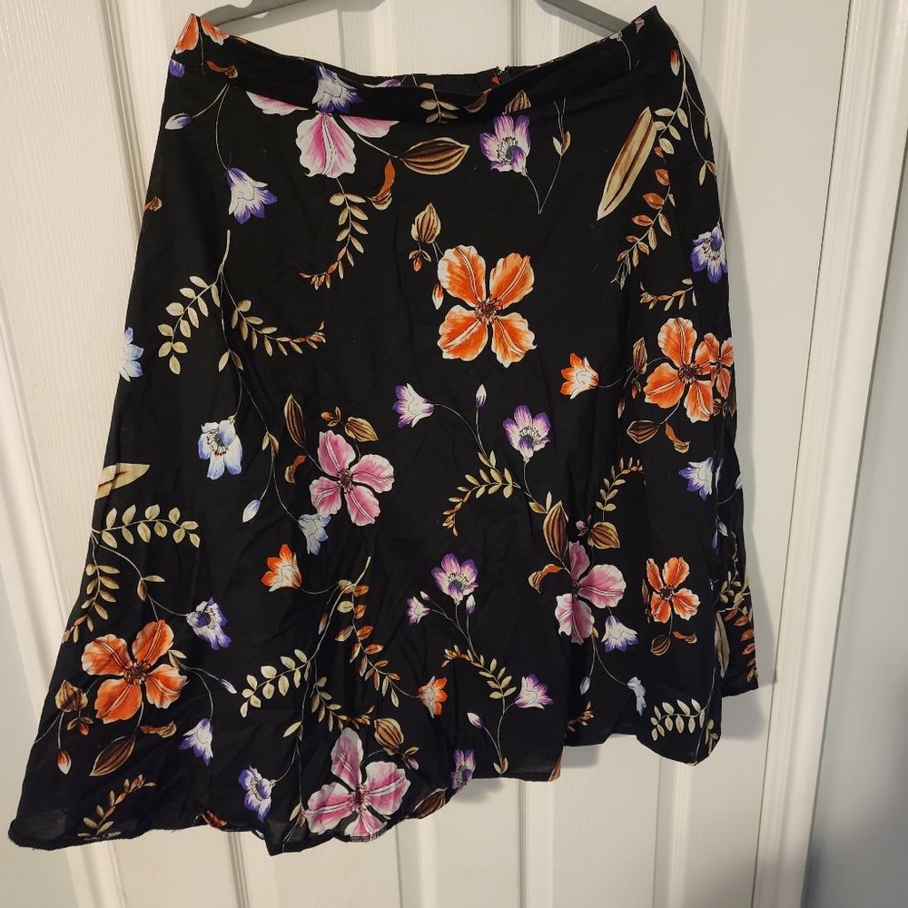 Floral full midi skirt